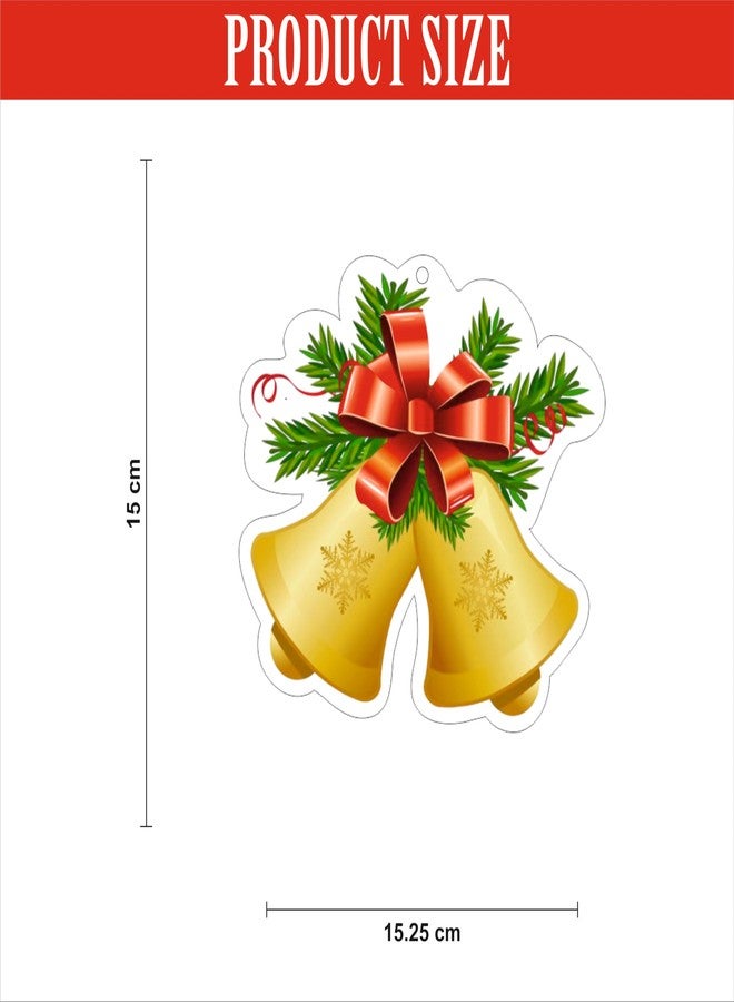 Party Baazaar Christmas Hanging Danglers | Merry Christmas Paper Bells Ornaments | Xmas Party Home Ceiling Wall Door Decorations (Pack of 10) - Image 5